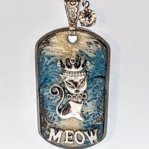 The Cats Meow Dog Tag Necklace